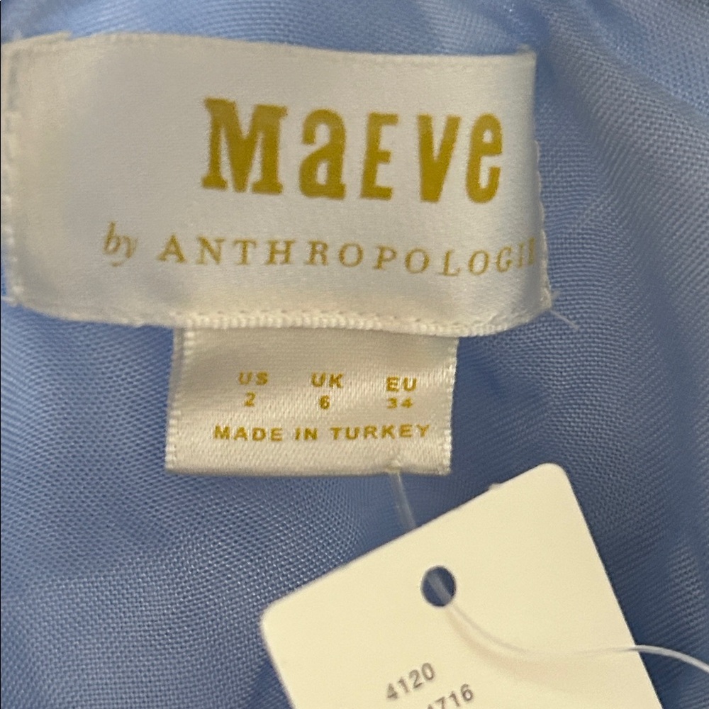 Anthropologie Maeve Blue and White Glenna Gingham Midi Skirt Size 2 NWT - Picture 9 of 16